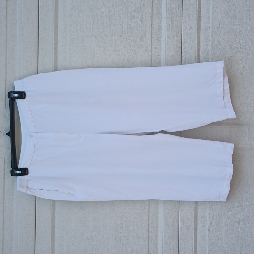 Lino USA White Linen Blend Crop Capri Pants Bottoms Women Sz XL